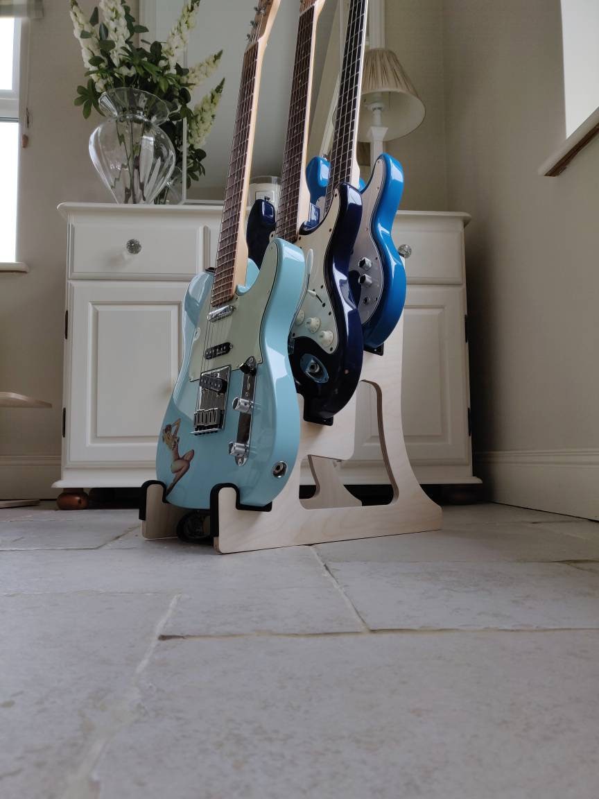 Triple Decker Guitar Stand – Handmade, Customisable, Compact Design