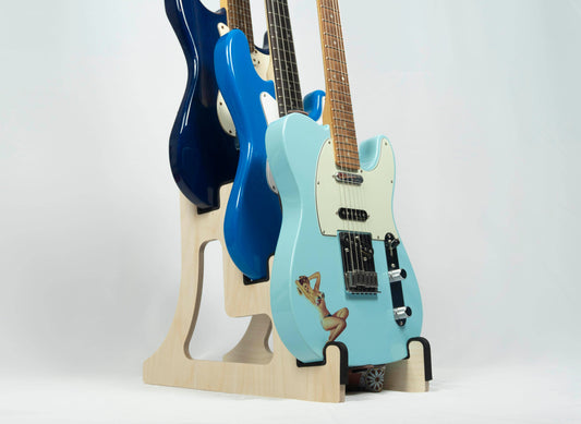Triple Decker Guitar Stand – Handmade, Customisable, Compact Design
