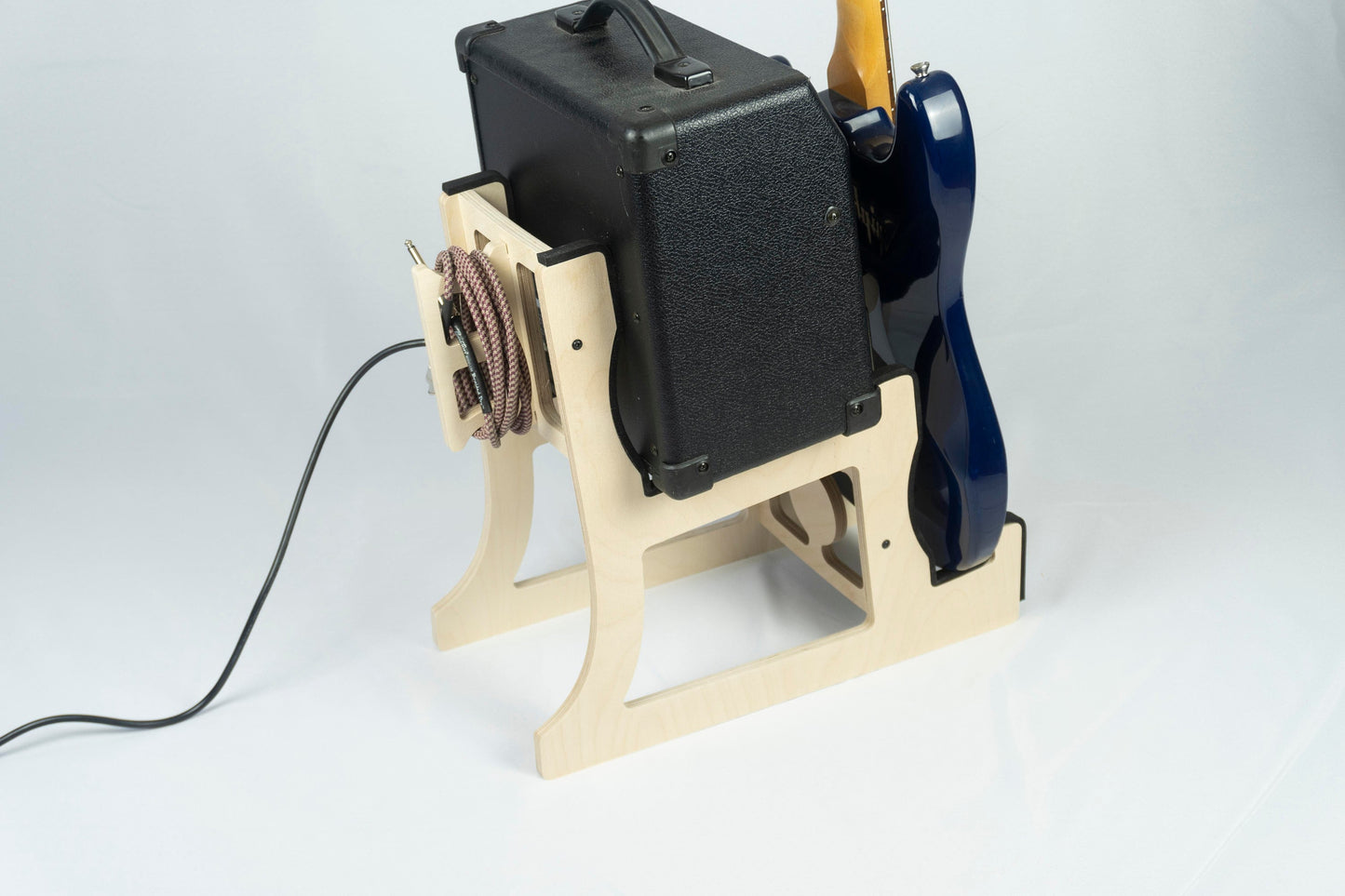 Handmade Guitar Amplifier & Guitar Stand – Compact All-in-One Design