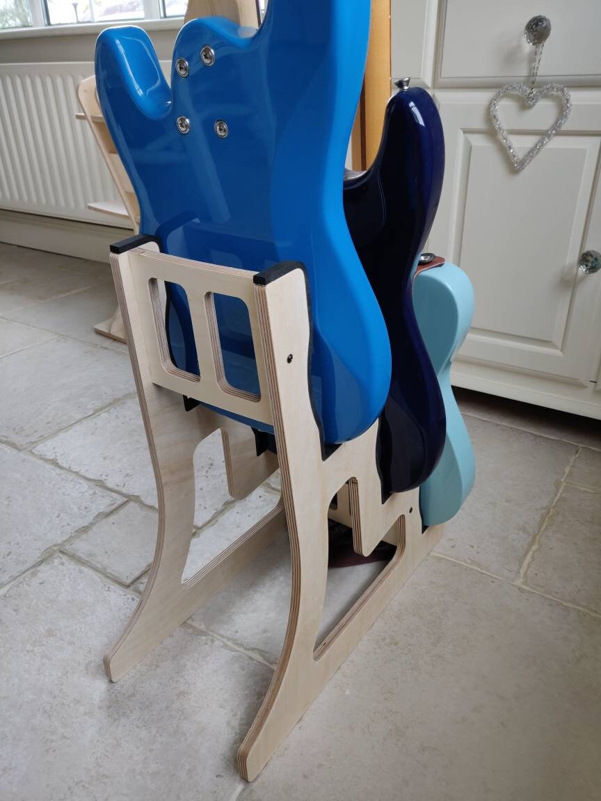 Triple Decker Musical Instrument Stand, Customisable for Guitar and more, Made In Ireland, 3/Three Guitar Stand, Holder