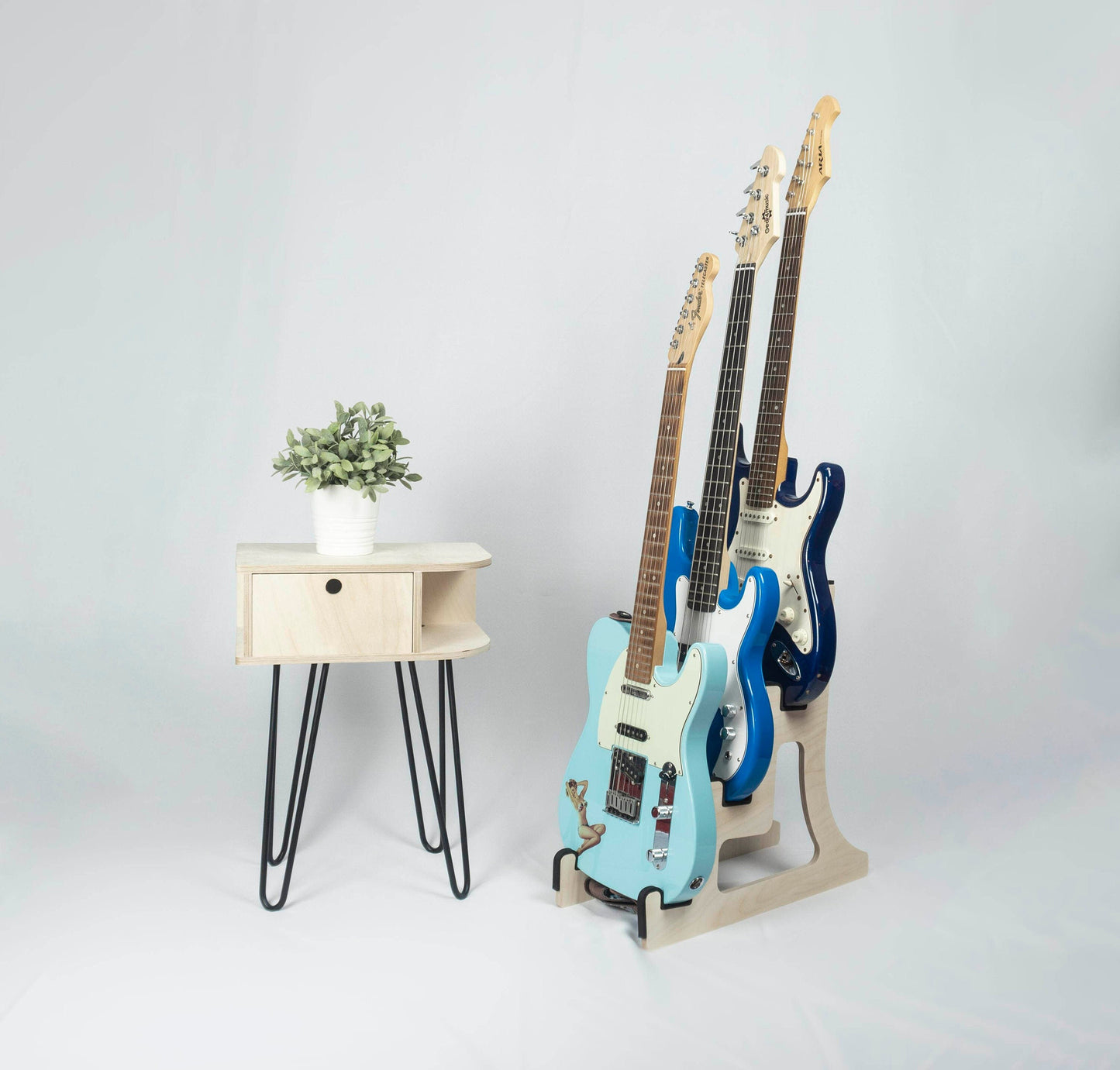 Triple Decker Musical Instrument Stand, Customisable for Guitar and more, Made In Ireland, 3/Three Guitar Stand, Holder