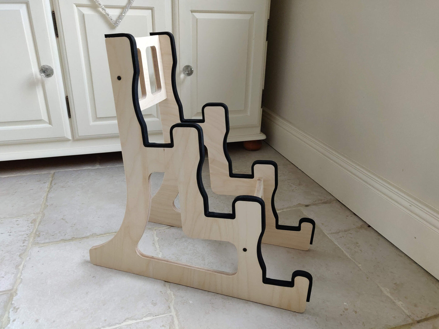 Triple Decker Musical Instrument Stand, Customisable for Guitar and more, Made In Ireland, 3/Three Guitar Stand, Holder