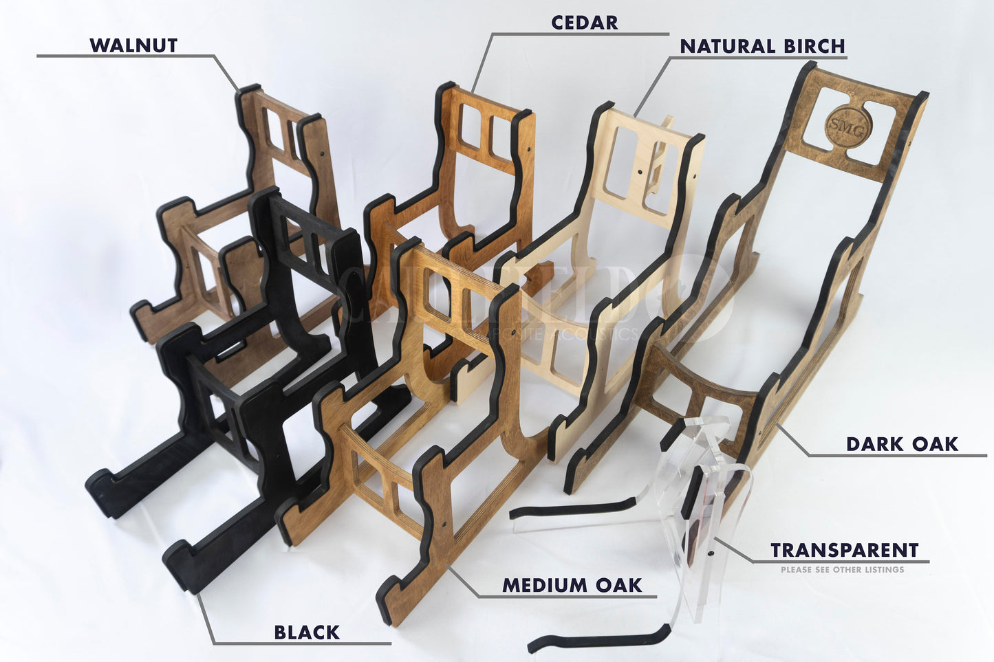 Double Decker Musical Instrument Stand, Customisable for Two / 2 Guitars and more, Made In Ireland, With Optional Cable Tidy