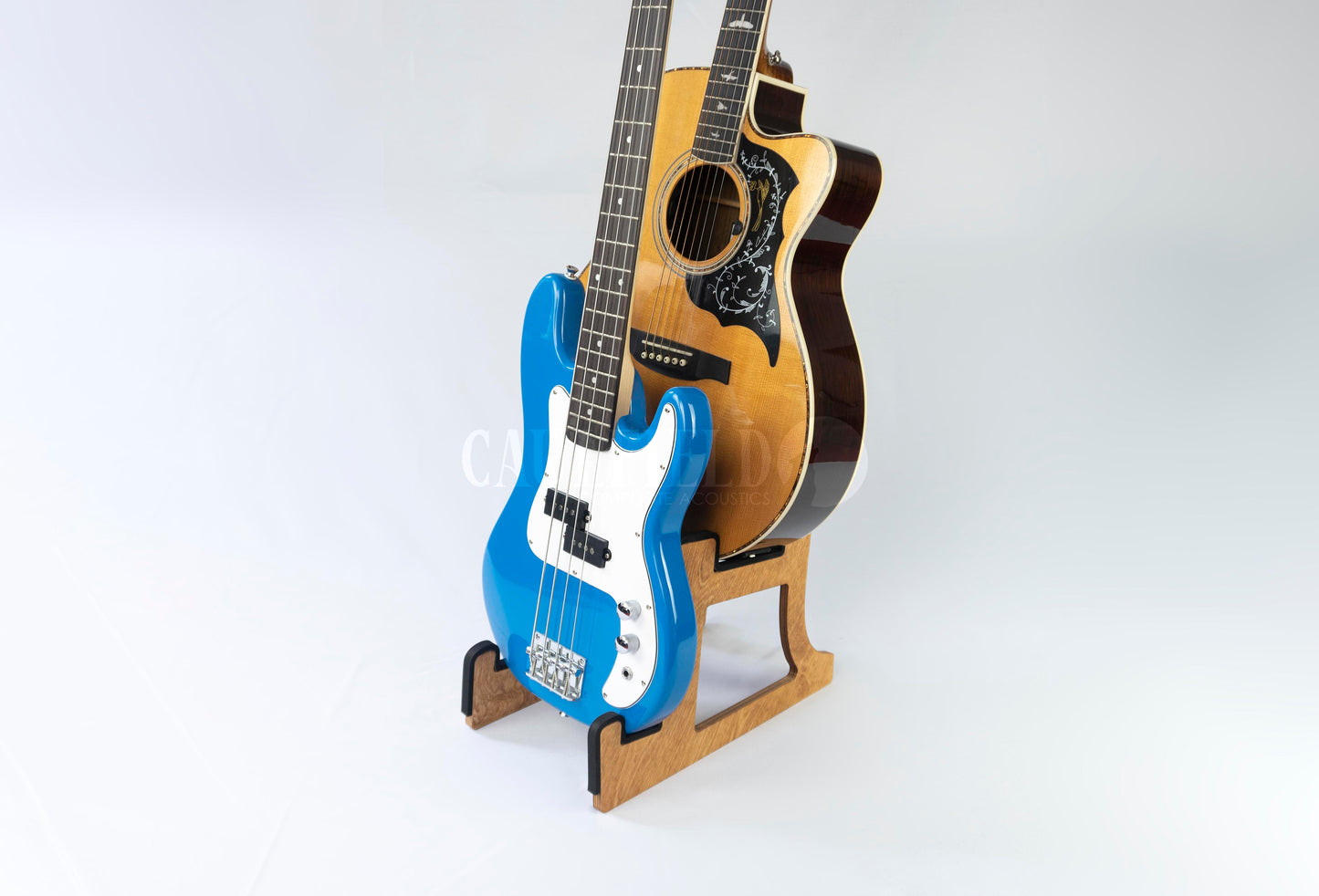 Double Decker Musical Instrument Stand, Customisable for Two / 2 Guitars and more, Made In Ireland, With Optional Cable Tidy