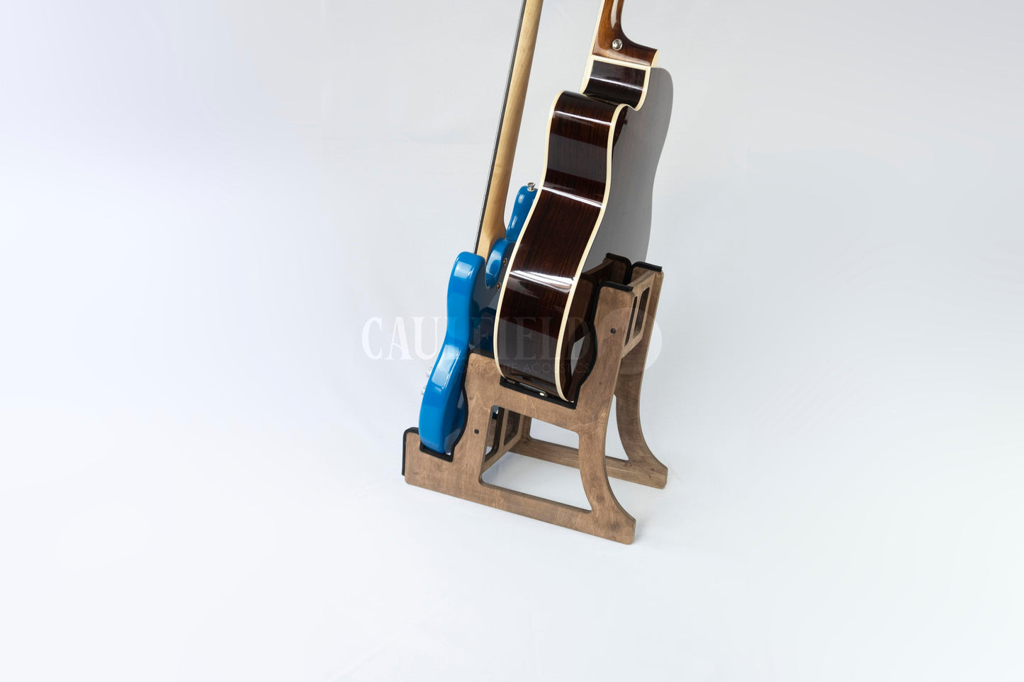 Double Decker Musical Instrument Stand, Customisable for Two / 2 Guitars and more, Made In Ireland, With Optional Cable Tidy