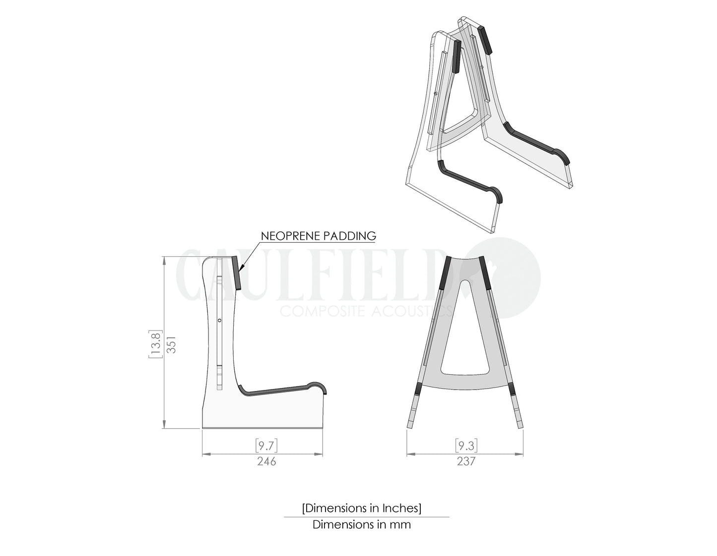 Transparent Guitar Stand - Bulletproof Polymer Glass, Made to order, 1 Guitar Holder, Customisable Transparent, Ireland